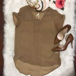 Tan sheer blouse
